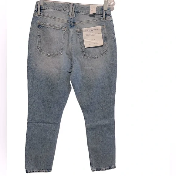 Good American Good Classic Distressed Straight Leg Jeans - Picture 4 of 7